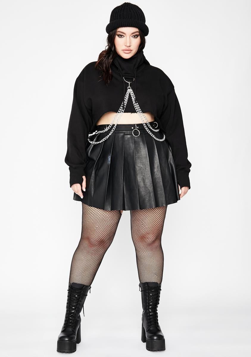 So Chained N' Dangerous Crop Hoodie sold by Dolls Kill product image thumbnail 3