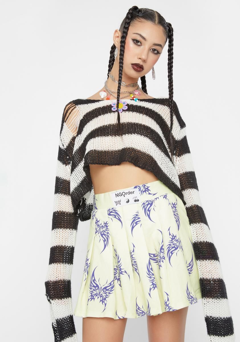 Butterfly Pleated Mini Skirt sold by Dolls Kill product image thumbnail 2