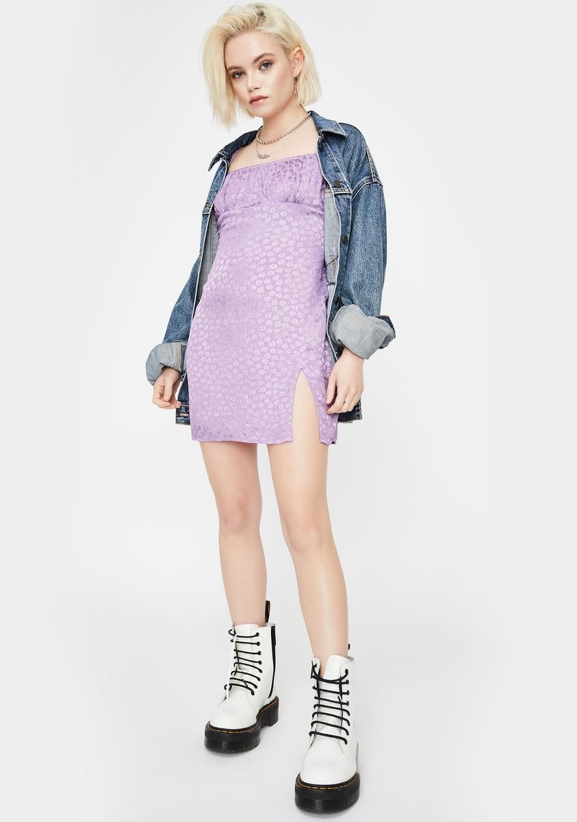 Ditsy Rose Lavender Lonma Mini Dress sold by Dolls Kill product image thumbnail 3