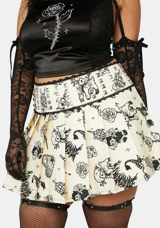 Plus Breaking Tradition Pleated Mini Skirt sold by Dolls Kill