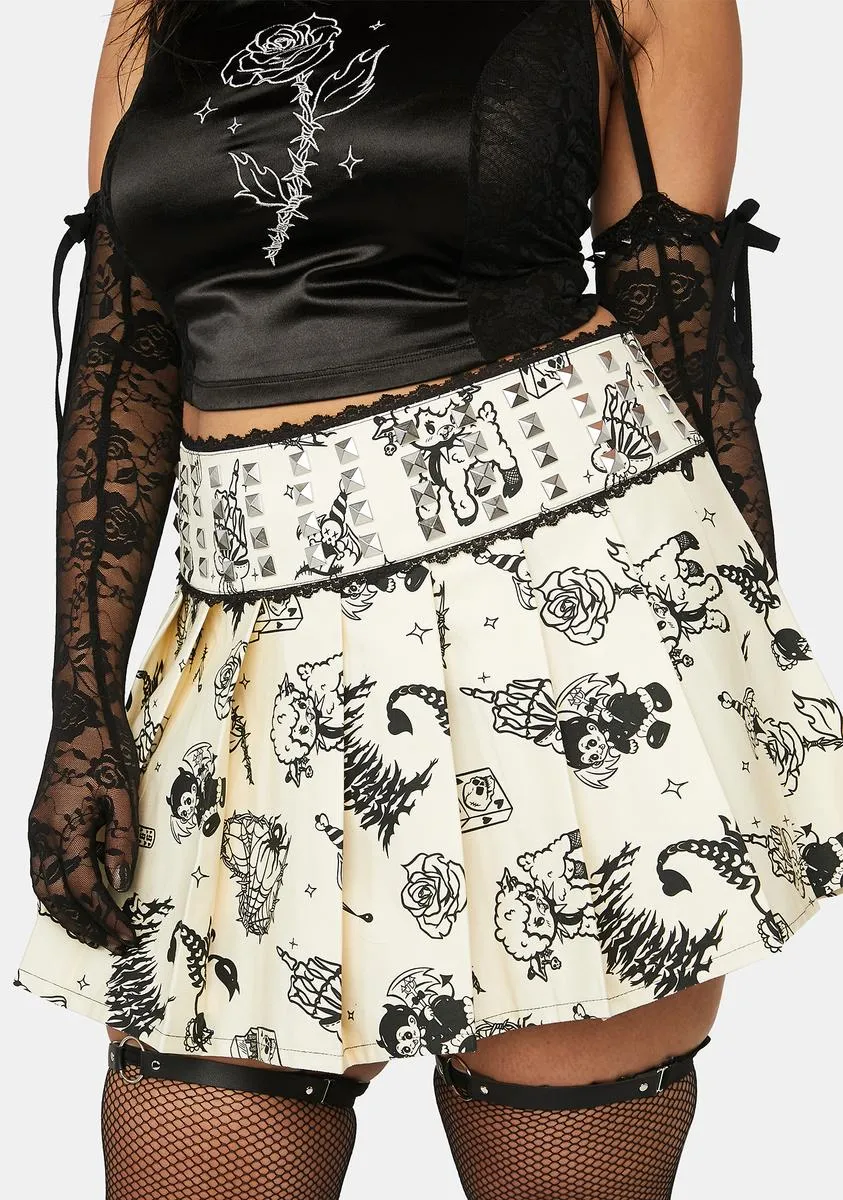 Plus Breaking Tradition Pleated Mini Skirt sold by Dolls Kill