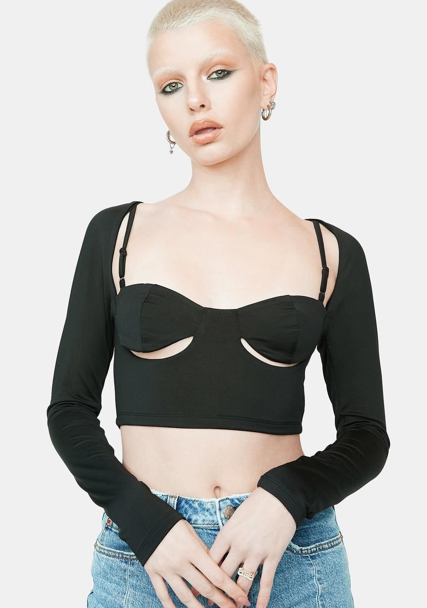 Just Because Cut Out Crop Top sold by Dolls Kill