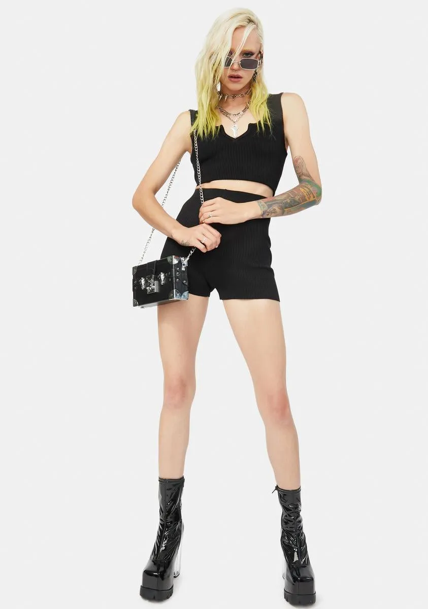 Night Interesting Stuff Knitted Shorts Set sold by Dolls Kill product image thumbnail 3