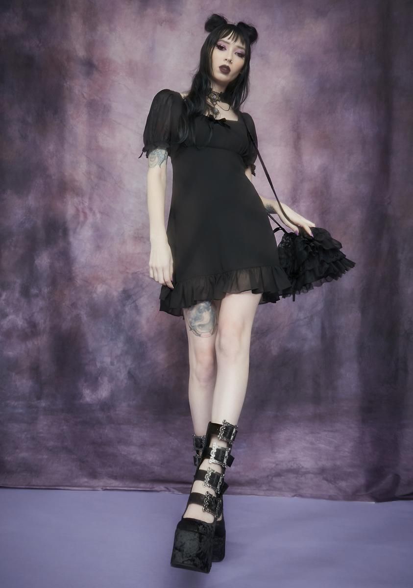 Of The Fey Chiffon Babydoll Dress sold by Dolls Kill product image thumbnail 3