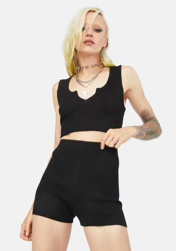 Night Interesting Stuff Knitted Shorts Set sold by Dolls Kill