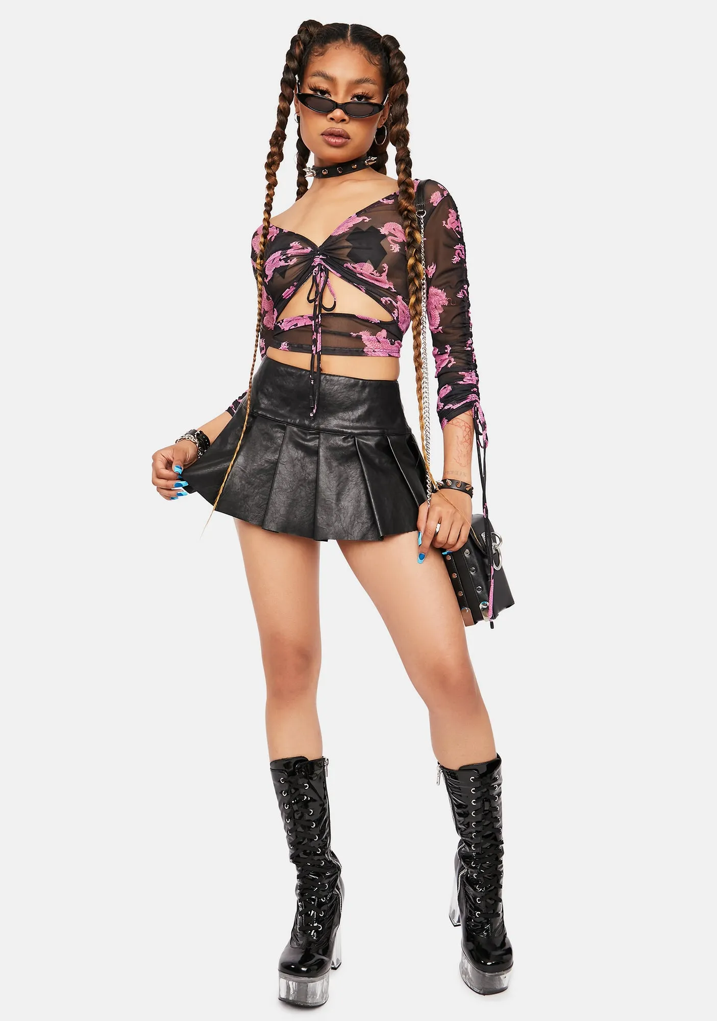 I See Red Mesh Crop Top sold by Dolls Kill product image thumbnail 4