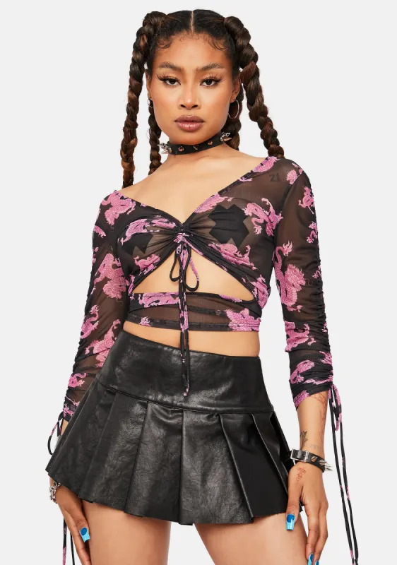 I See Red Mesh Crop Top sold by Dolls Kill