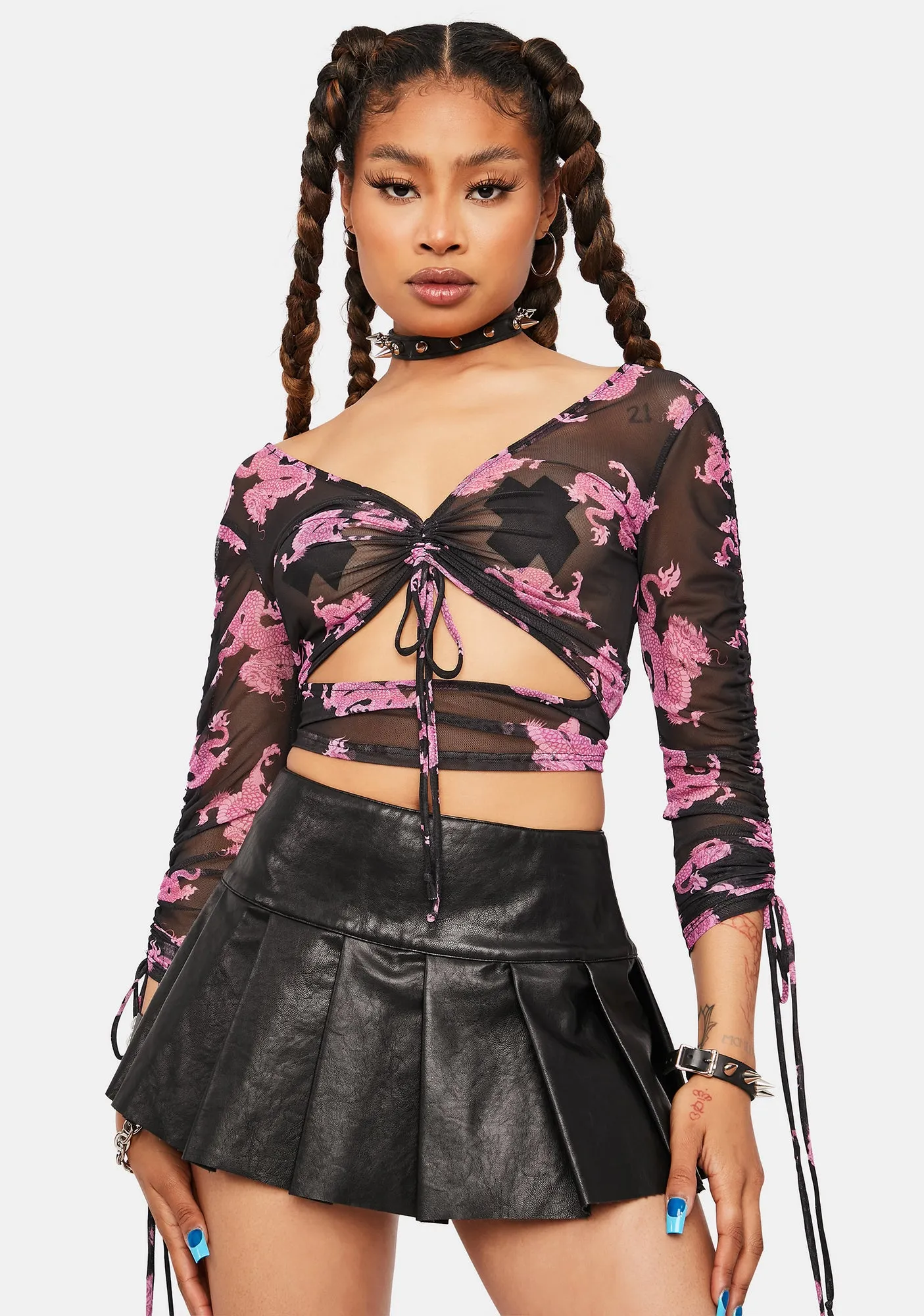 I See Red Mesh Crop Top sold by Dolls Kill