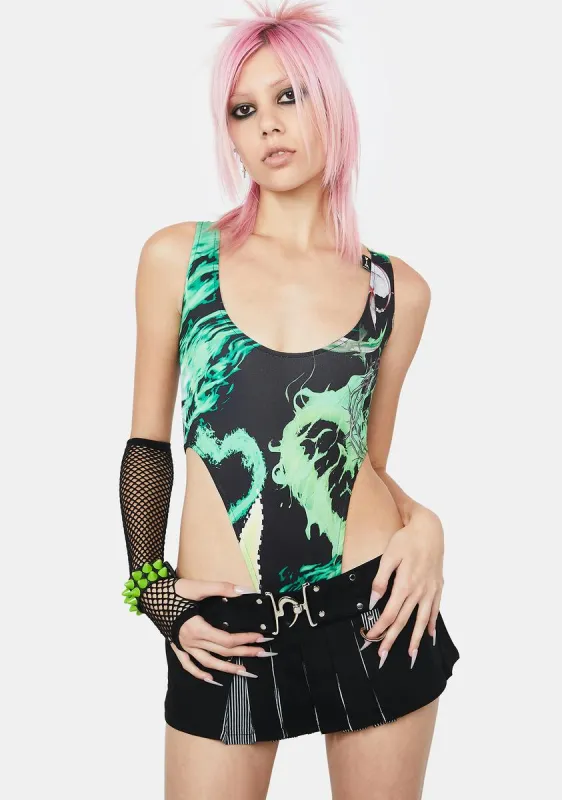 Real Love High Cut Bodysuit sold by Dolls Kill