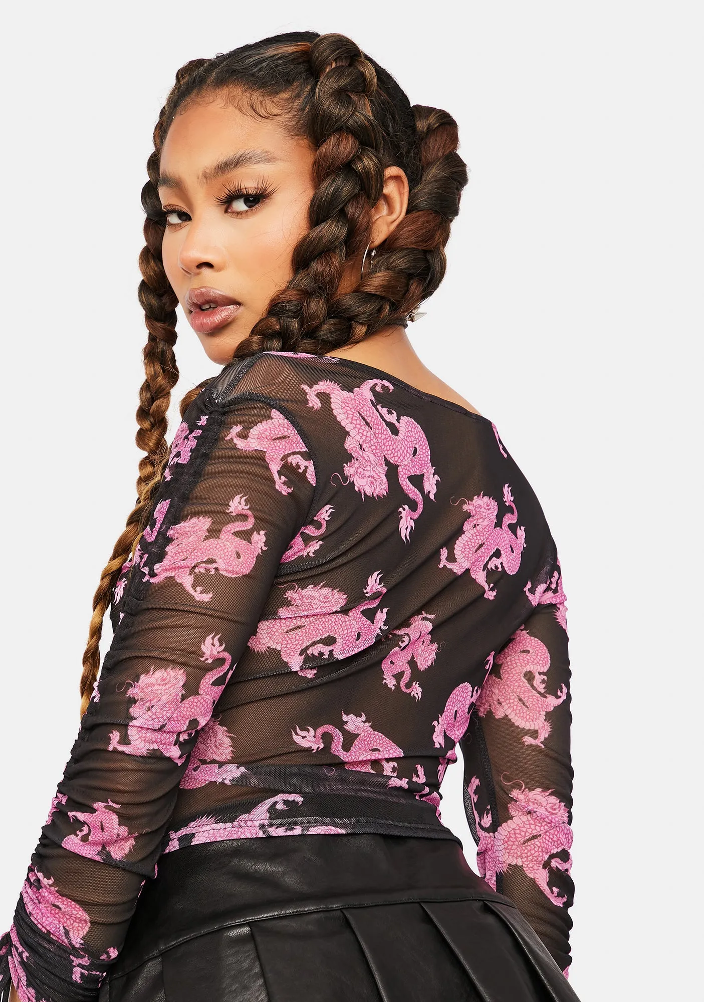 I See Red Mesh Crop Top sold by Dolls Kill product image thumbnail 3