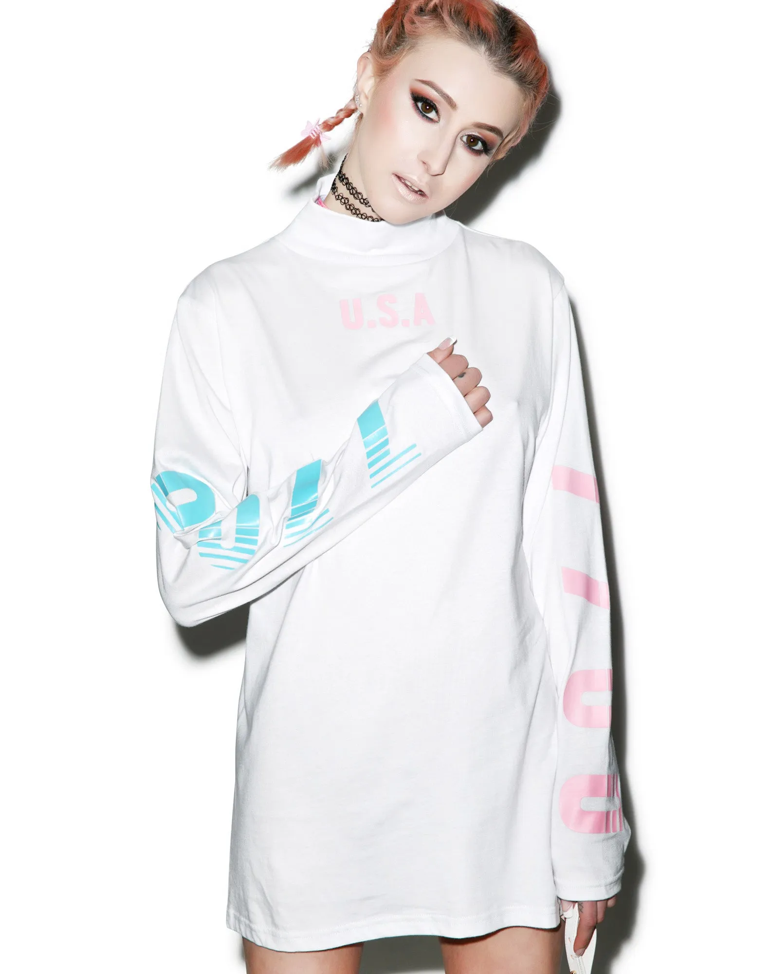7700 Highneck Long Sleeve Tee sold by Dolls Kill product image thumbnail 4