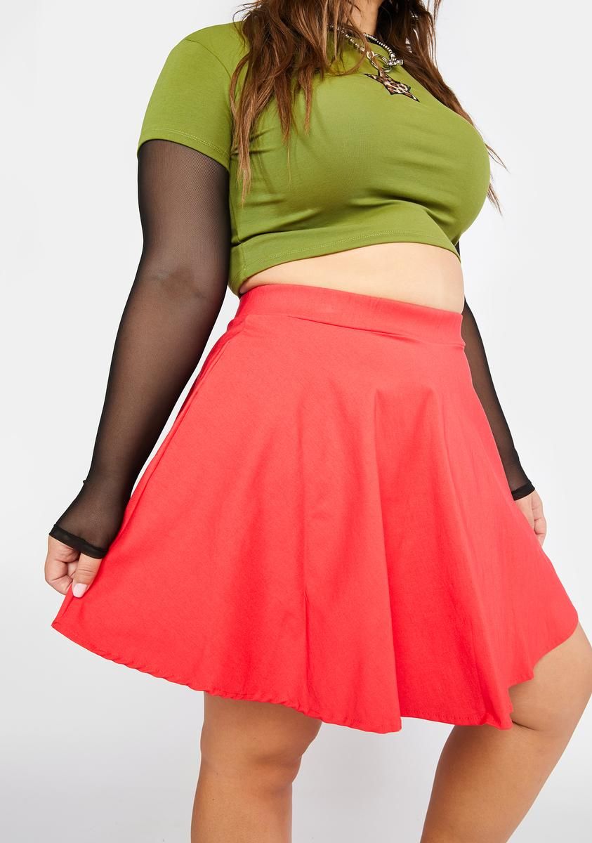 Plus Hot Former Love Skater Skirt sold by Dolls Kill