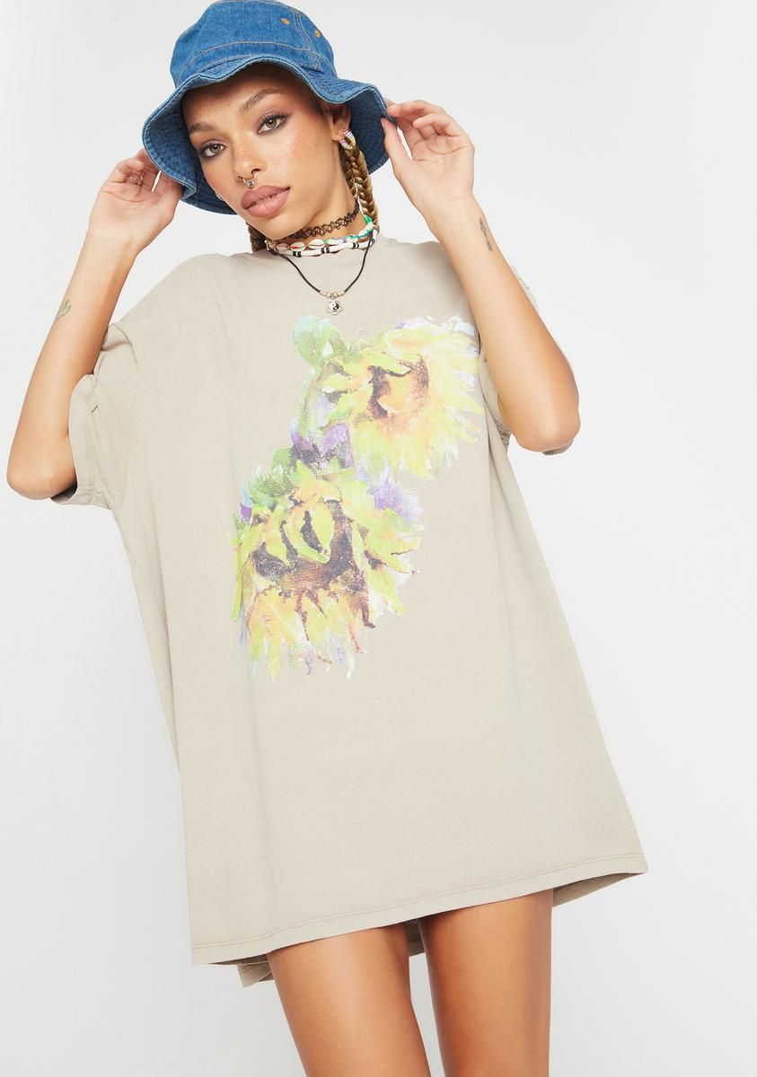 Sunflower Oversized Graphic Tee sold by Dolls Kill