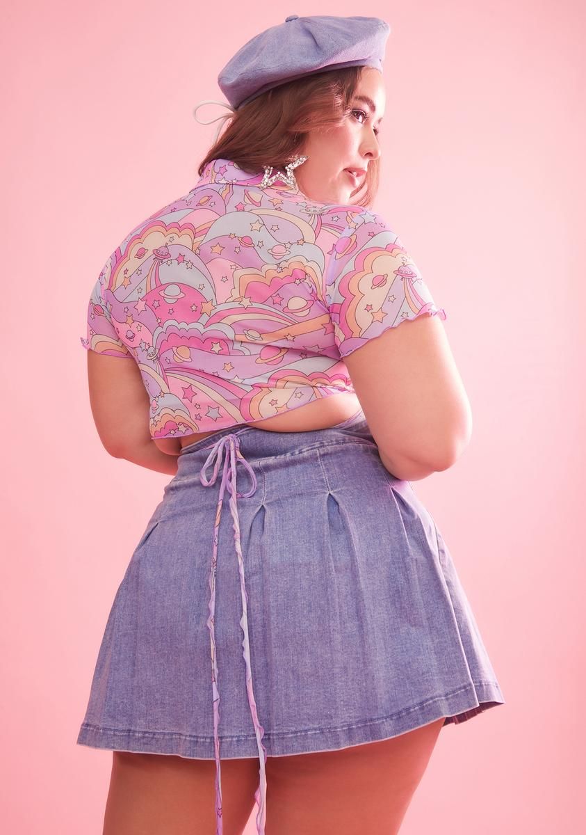 Plus Groovy Galaxy Mesh Wrap Top sold by Dolls Kill product image thumbnail 4