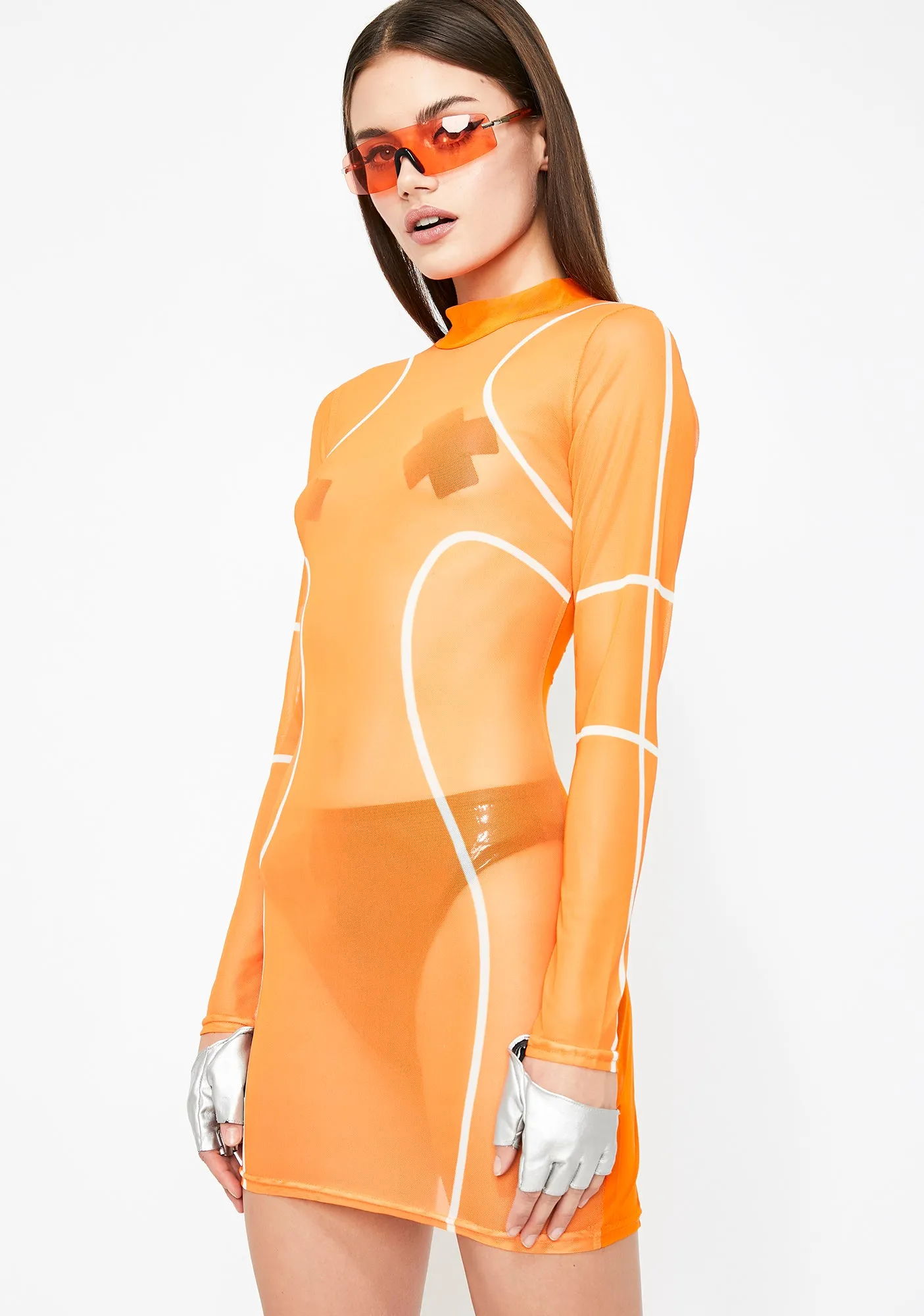 Rollin' On Fleek Sheer Dress sold by Dolls Kill product image thumbnail 2