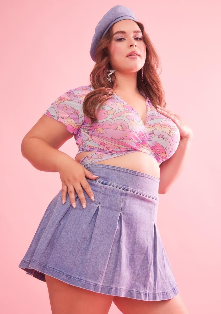 Plus Groovy Galaxy Mesh Wrap Top sold by Dolls Kill product image thumbnail 2