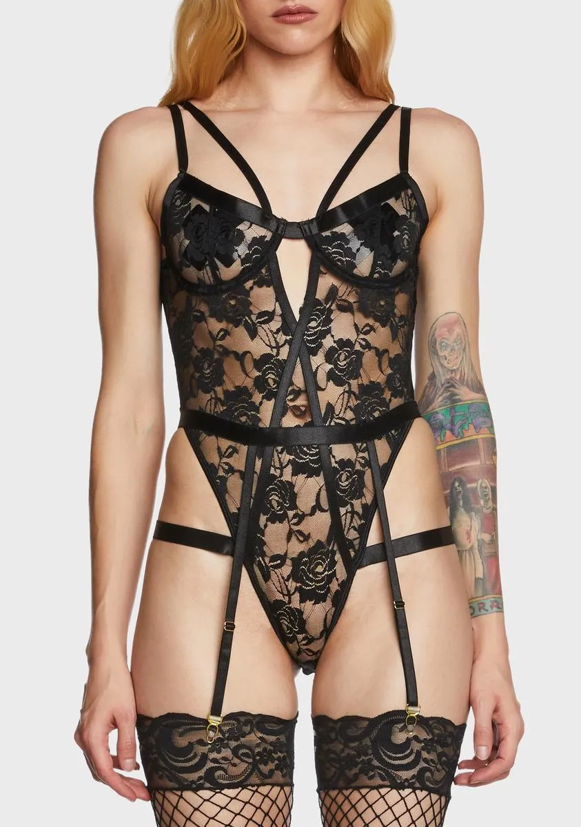 Floral Affairs Lace Teddy sold by Dolls Kill product image thumbnail 2