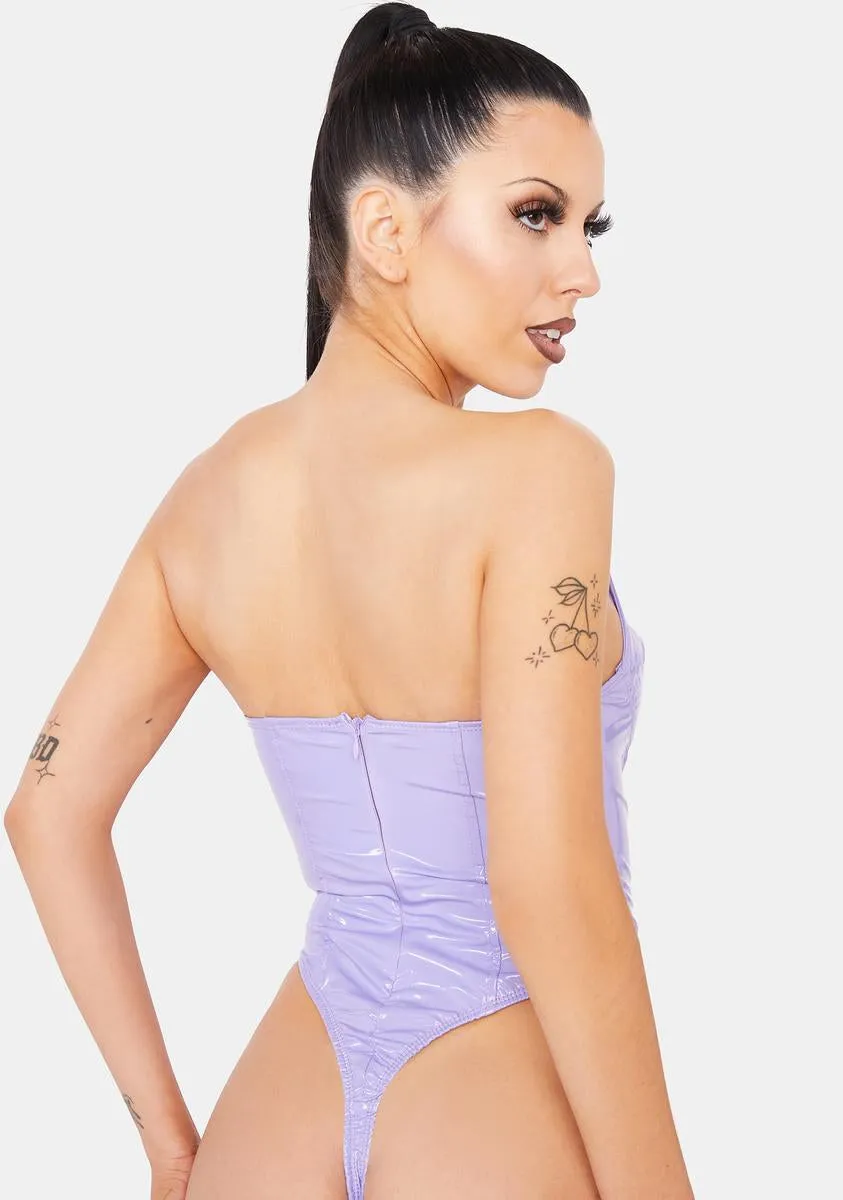 Lavender High Demands Vinyl Bodysuit sold by Dolls Kill product image thumbnail 4