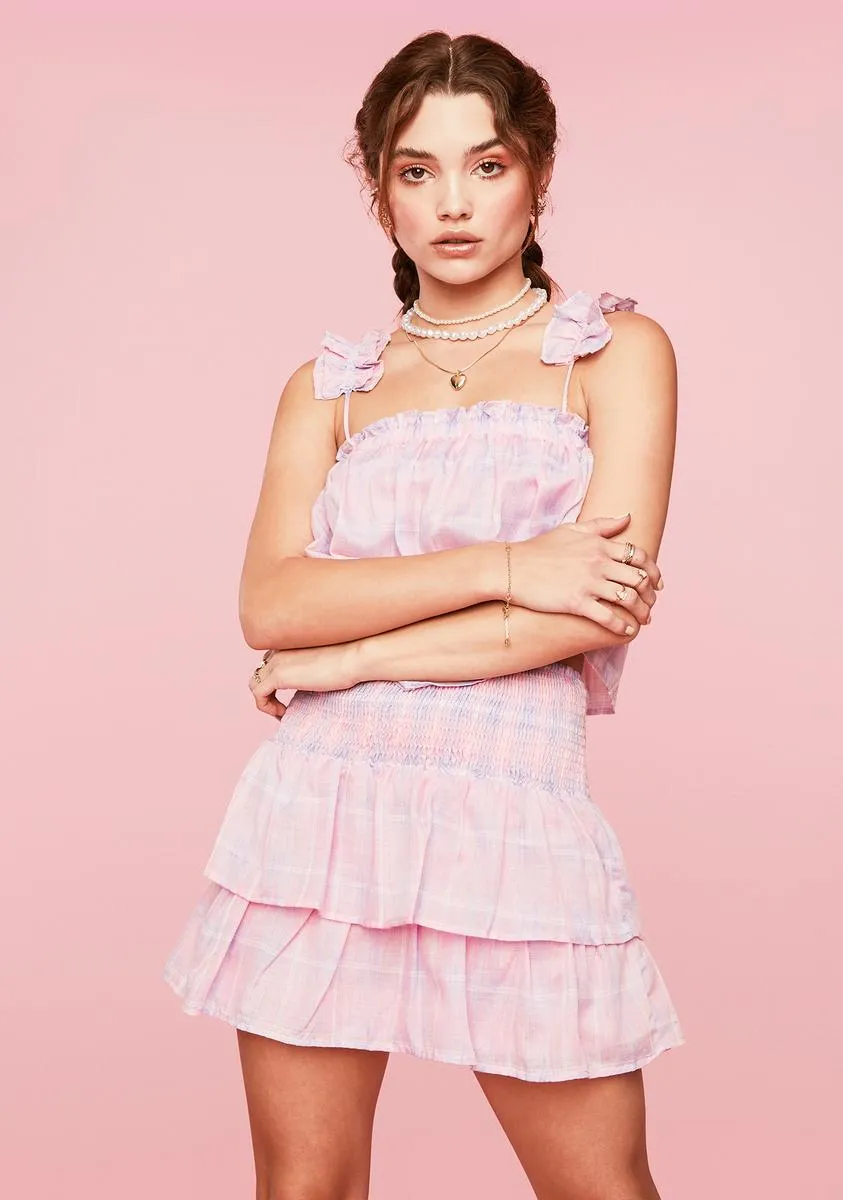 Worth Waiting For Plaid Skirt Set sold by Dolls Kill