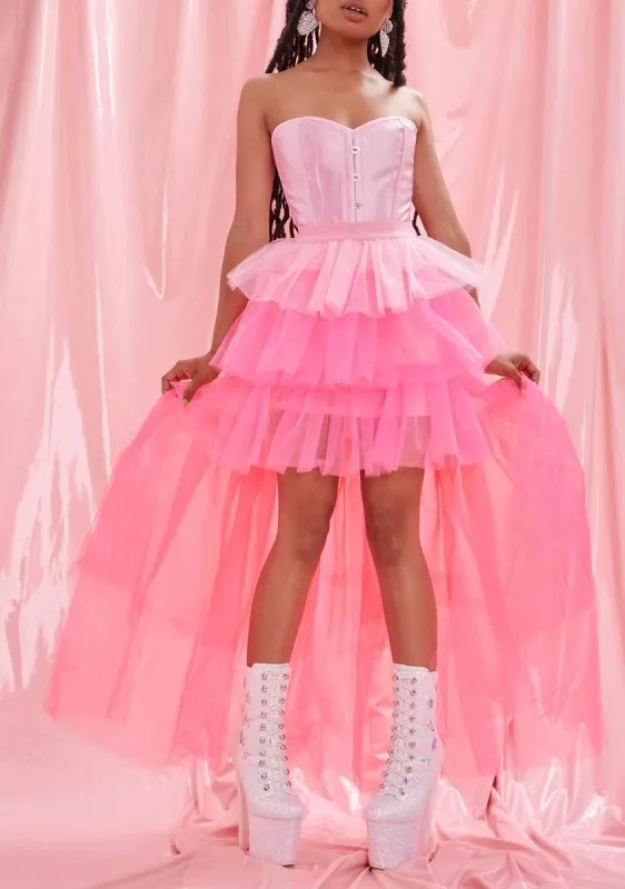 Doll Who Says Ombre Tulle High Low Skirt sold by Dolls Kill