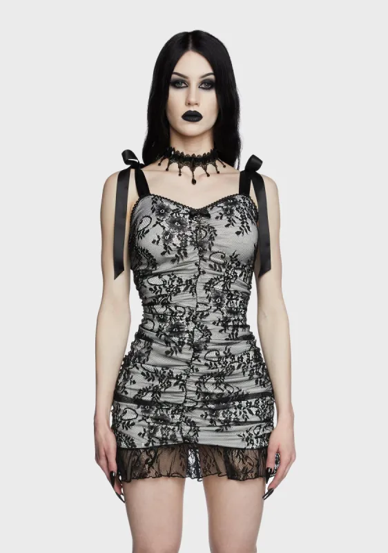 Unholy Night Lace Mini Dress - Ivory sold by Dolls Kill