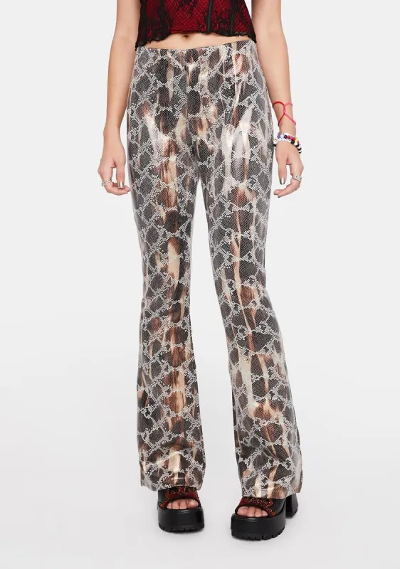 Snakes & Ladders Flare Pants sold by Dolls Kill