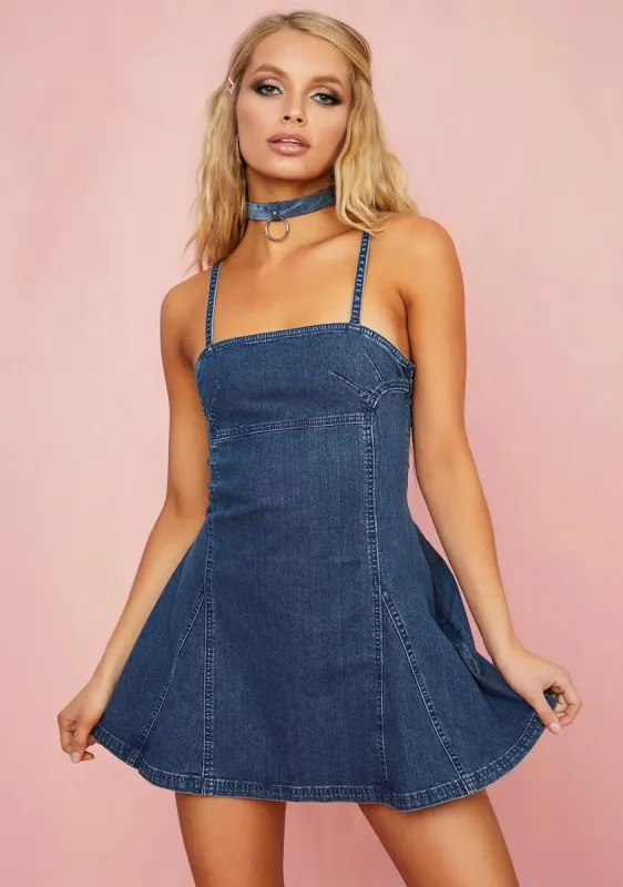 Dime Store Cowgirl Denim Dress sold by Dolls Kill