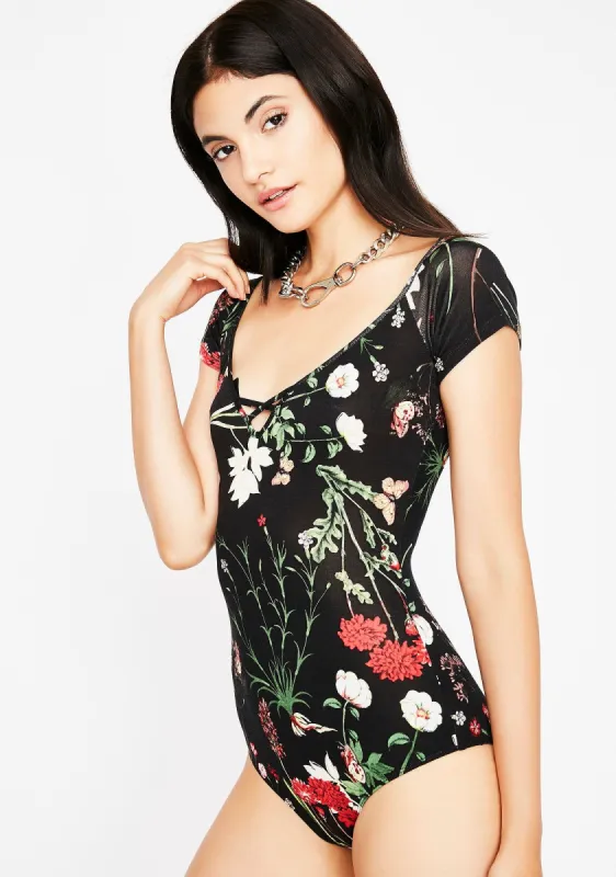 You're Sprung Floral Bodysuit sold by Dolls Kill