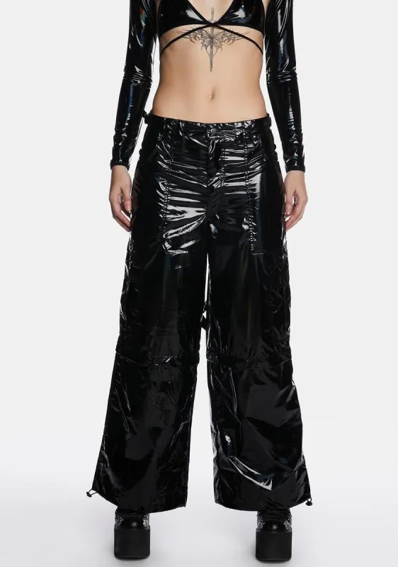 Wicked Rave Action Holographic Cargo Pants sold by Dolls Kill