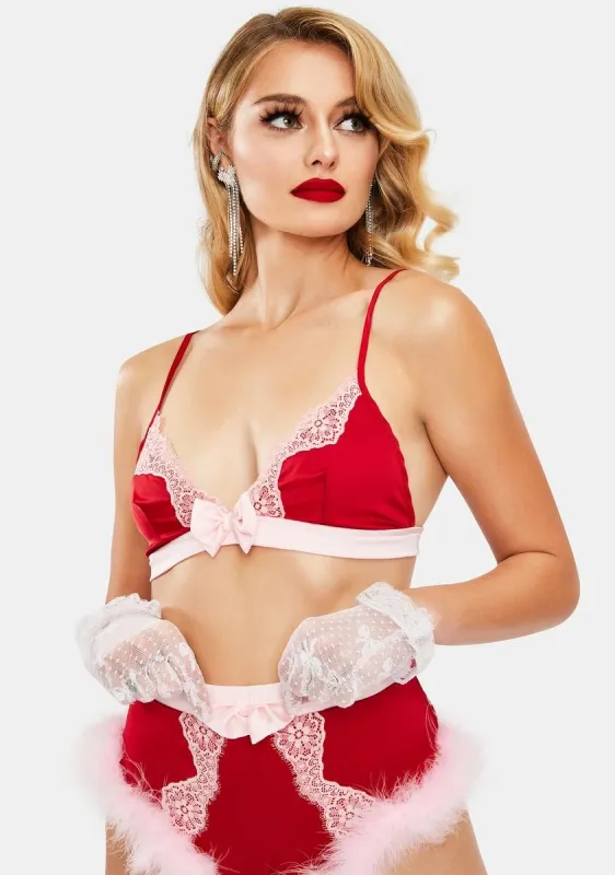 Sealed With A Kiss Satin Lingerie Set sold by Dolls Kill