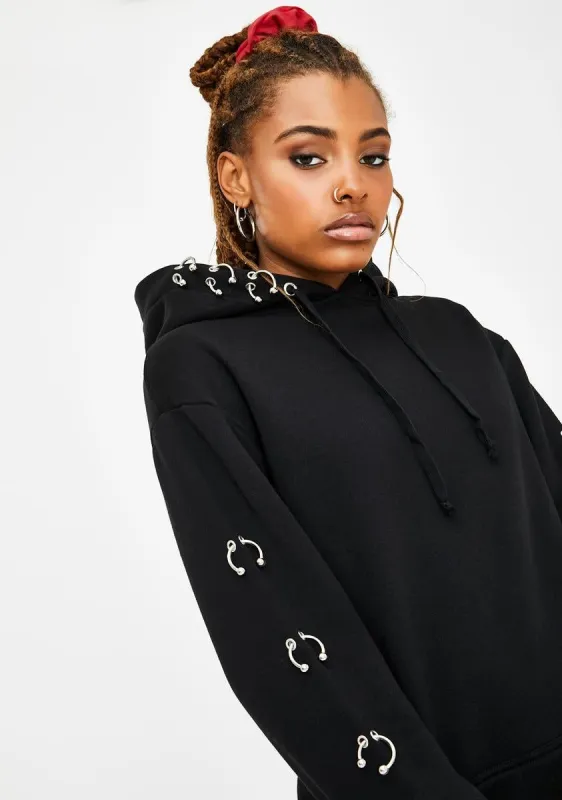 Rumors N' Reputations Pierced Hoodie sold by Dolls Kill