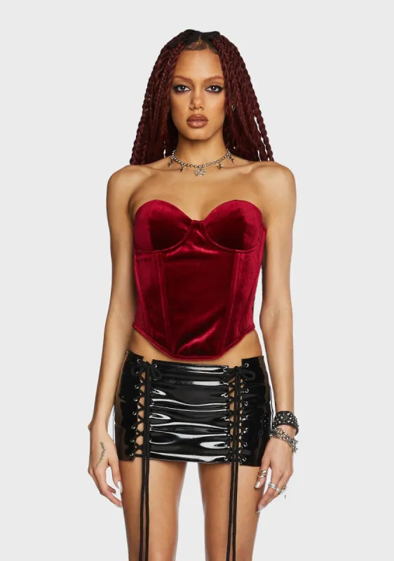 Bloodlust Velvet Corset Top sold by Dolls Kill