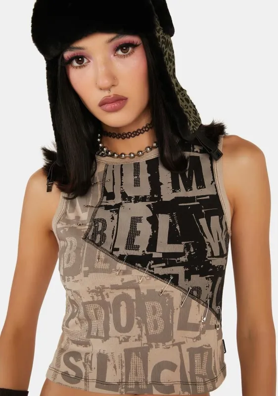 Unreal Patchwork Vest Top sold by Dolls Kill