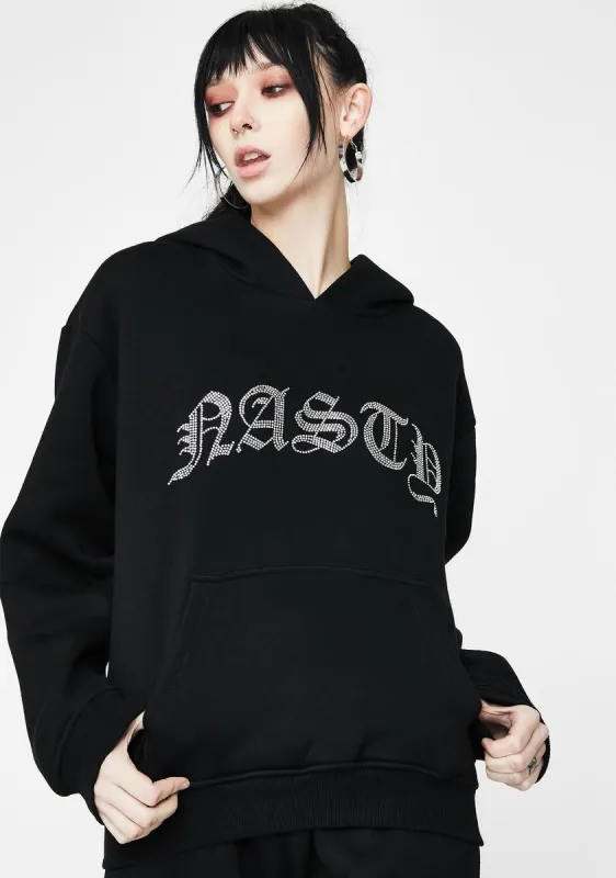 Nasty Rhinestone Hoodie sold by Dolls Kill