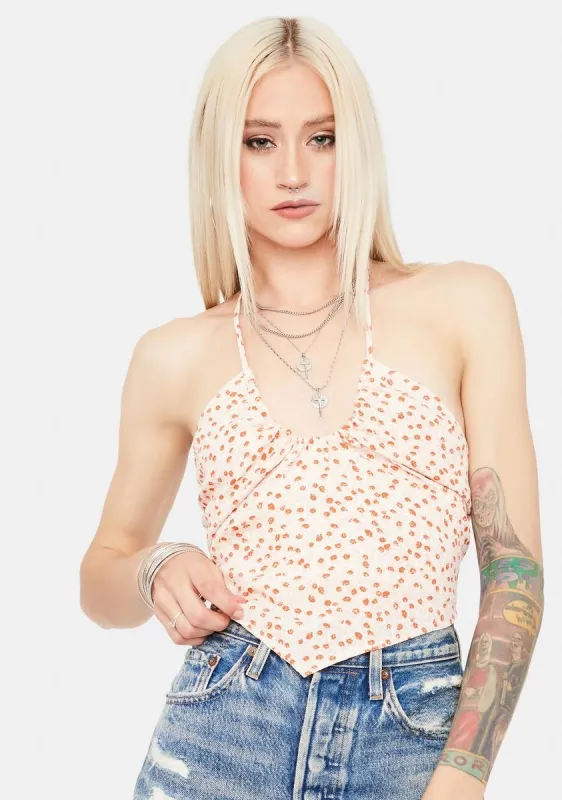Sweet Warm Nights Crop Halter Top sold by Dolls Kill