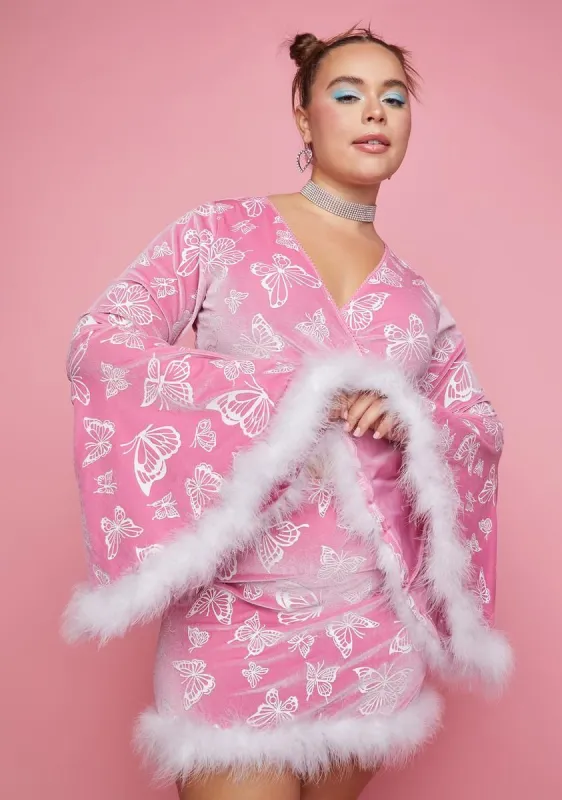 Plus Winter Flutters Velvet Wrap Top sold by Dolls Kill