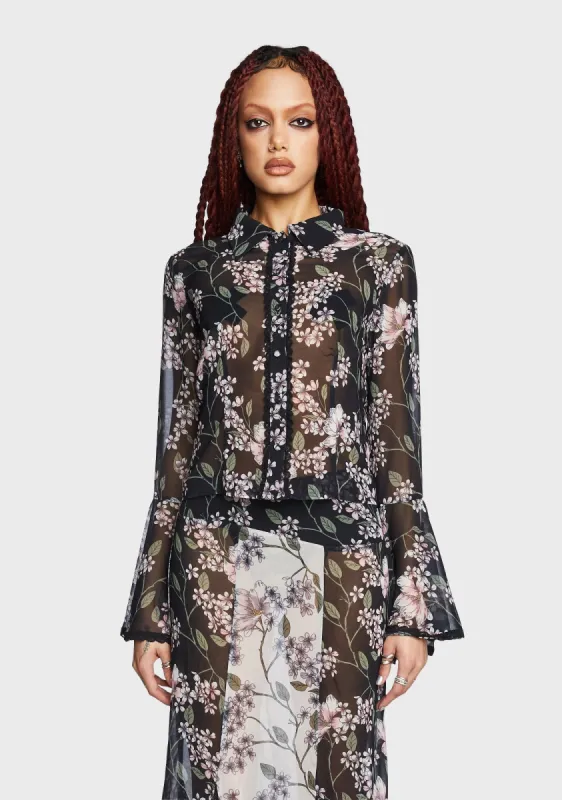 Voice In A Bottle Floral Blouse sold by Dolls Kill