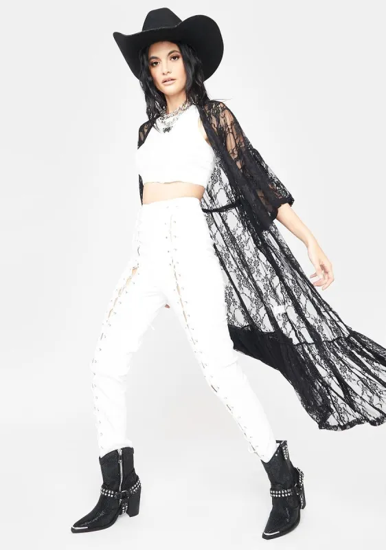 Transcend It All Lace Longline Cardigan sold by Dolls Kill