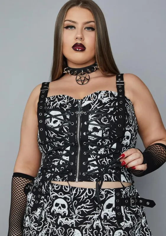 Plus Trading Nightmares Corset Top sold by Dolls Kill