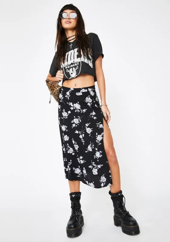 Black Rose Saika Skirt sold by Dolls Kill