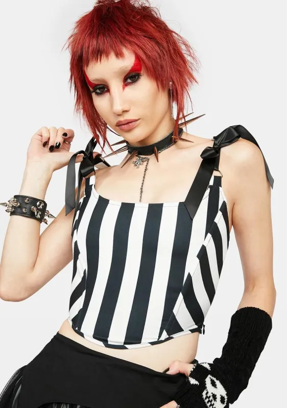 Underworld Fun Striped Corset Top sold by Dolls Kill