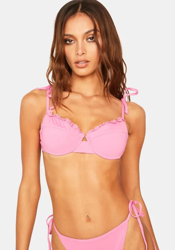 Pink Lucia Bikini Top sold by Dolls Kill