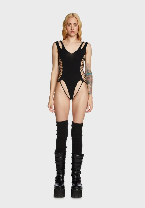 Never Cross Me Bodysuit sold by Dolls Kill