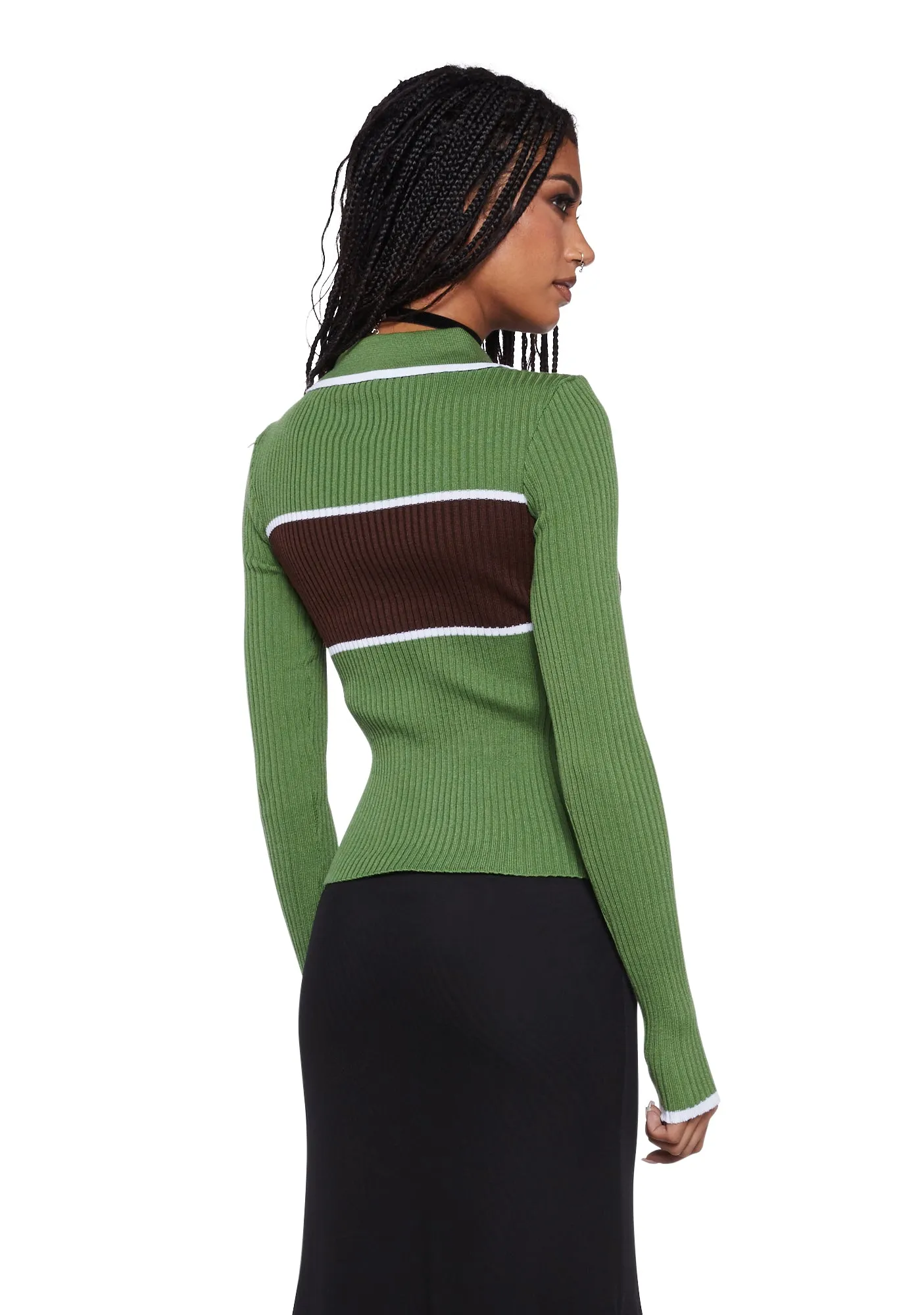 Knitted Stripe Collared Top sold by Dolls Kill product image thumbnail 4
