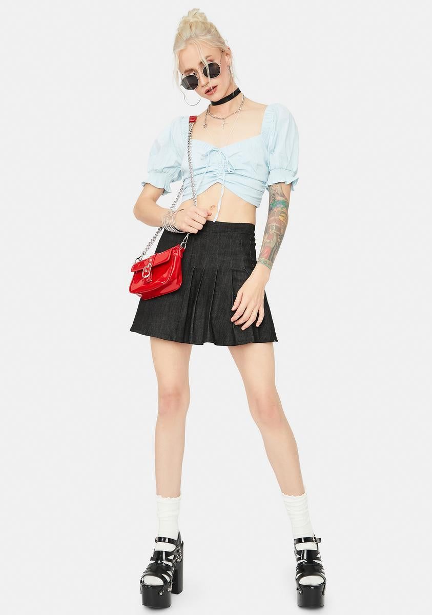 Insta Snack Puff Sleeve Crop Top sold by Dolls Kill product image thumbnail 3