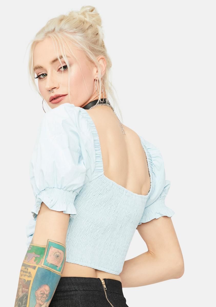 Insta Snack Puff Sleeve Crop Top sold by Dolls Kill product image thumbnail 4