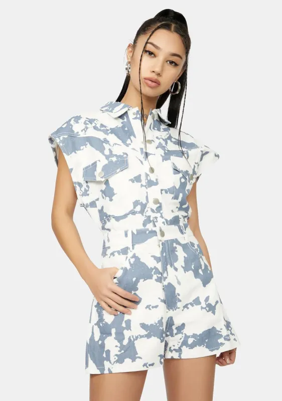 Fierce Talks Denim Utility Romper sold by Dolls Kill