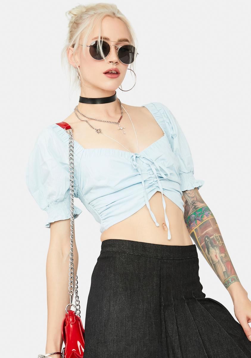 Insta Snack Puff Sleeve Crop Top sold by Dolls Kill product image thumbnail 2