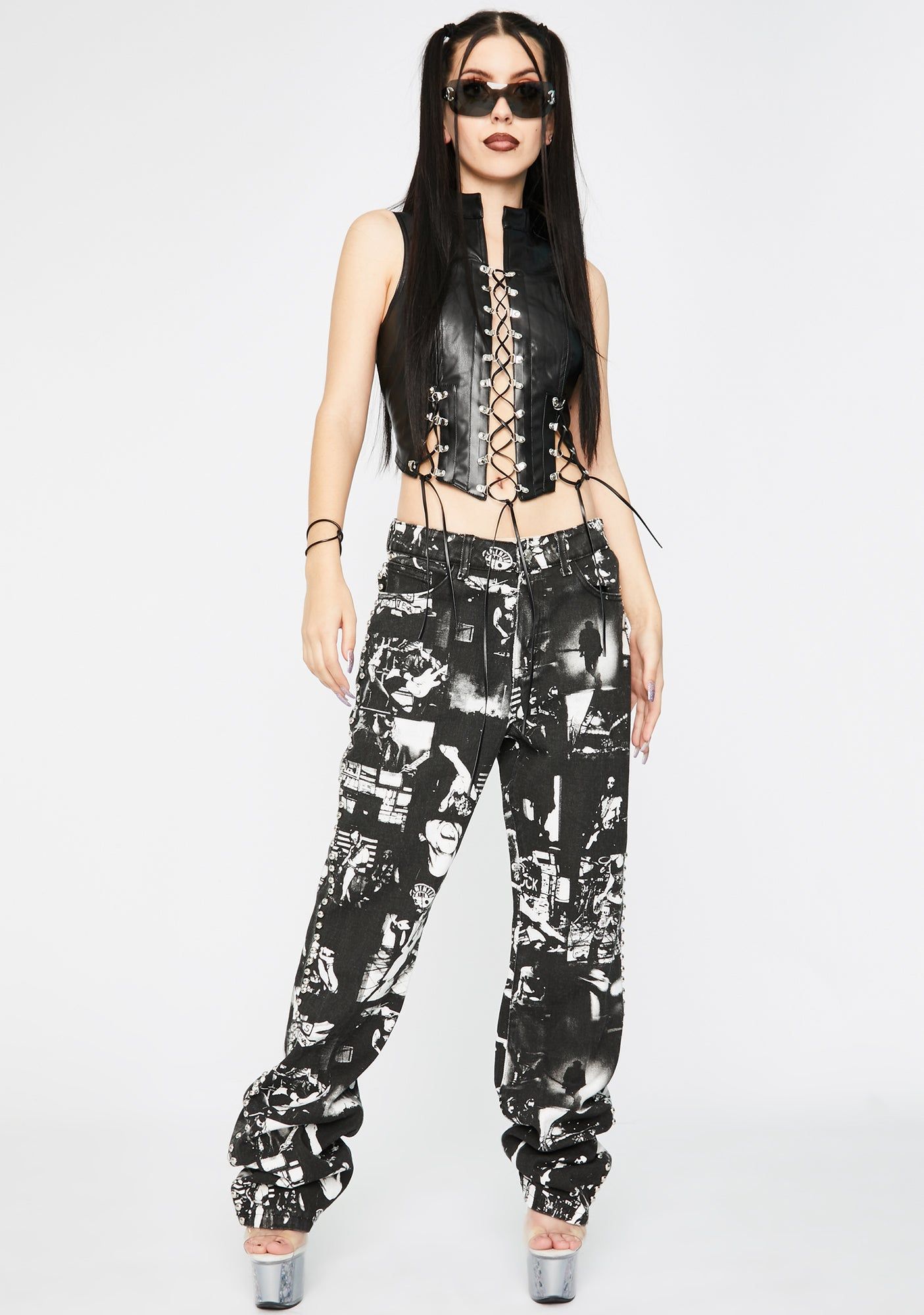 Vegan Leather Lace-Up Corset Top sold by Dolls Kill product image thumbnail 3