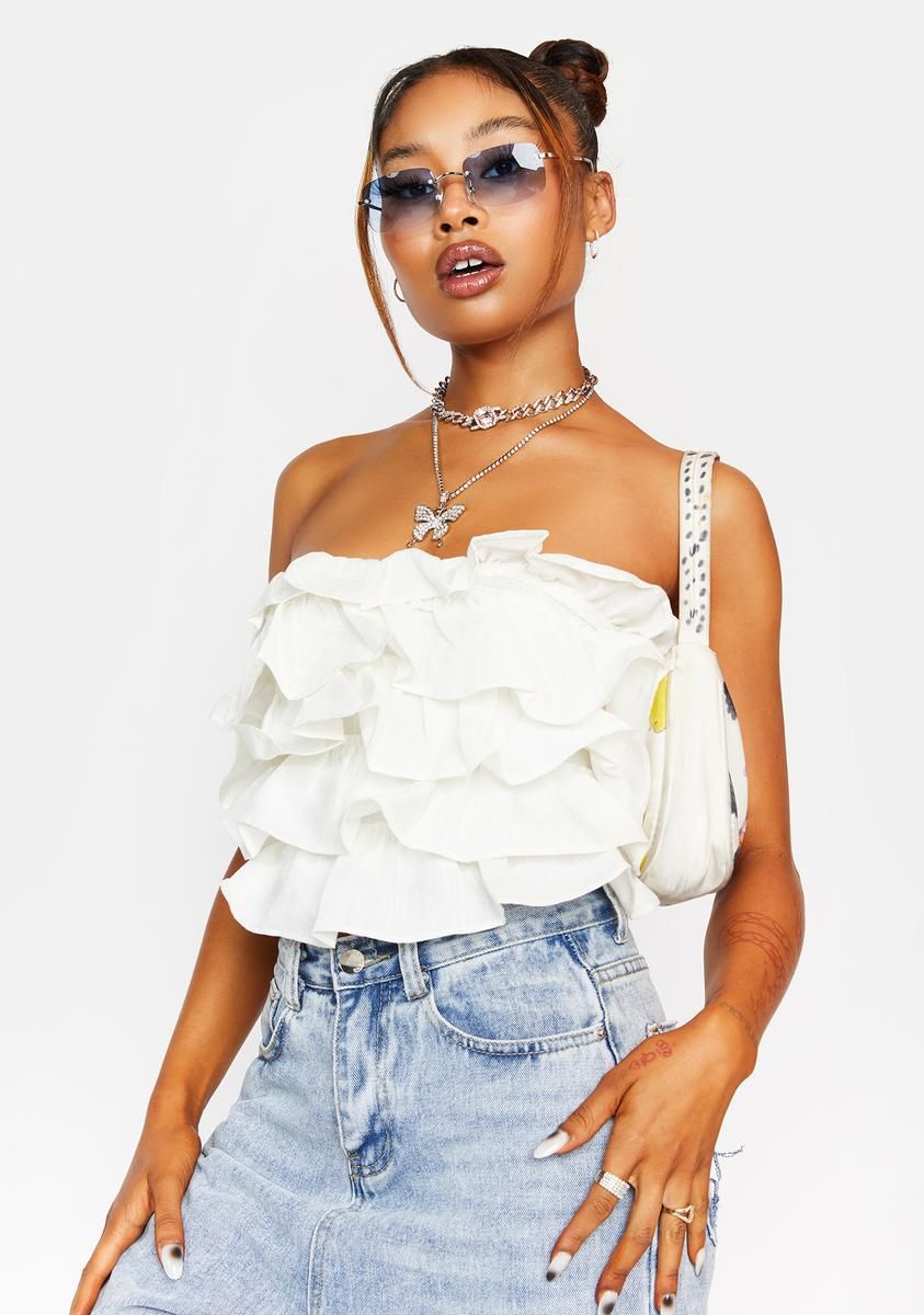 By The Beach Ruffle Crop Top sold by Dolls Kill product image thumbnail 2